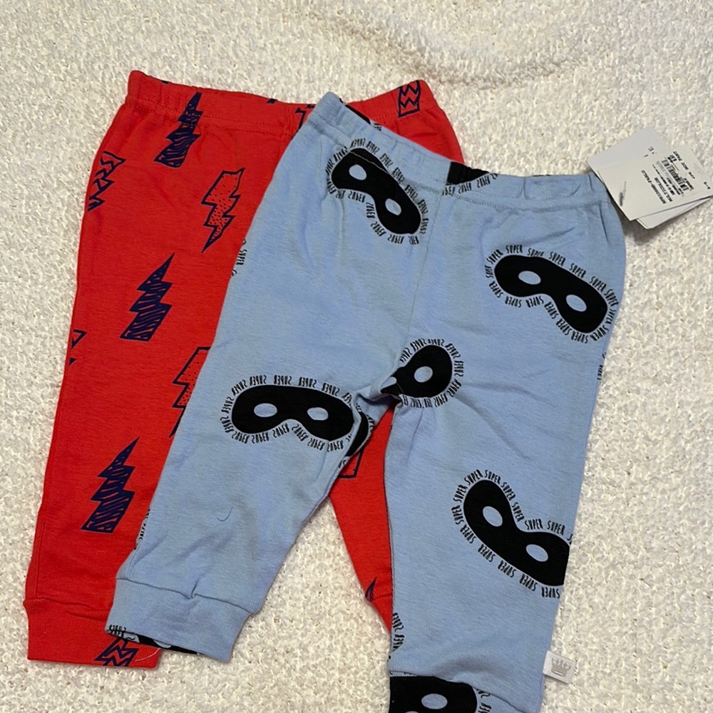 Rosie Pope Red and Light Blue Kids Sweatpants